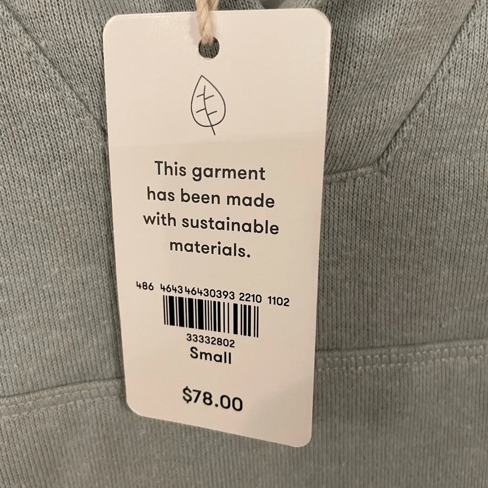 NWT UpWest Hemp Fleece V-Neck Hoodie - Picture 6 of 6